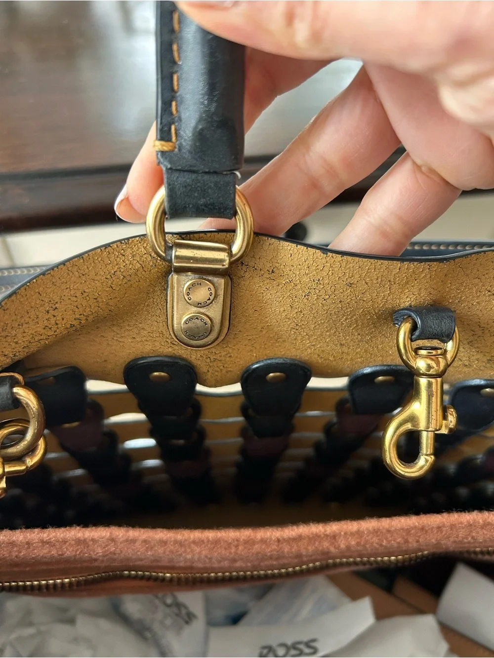 Coach Rare 1941 Leather Rouge Chain Link handbag